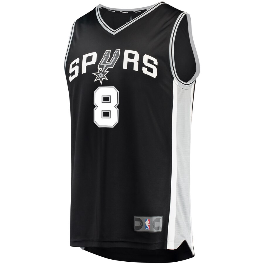 Alternative view of Patty Mills San Antonio Spurs Fanatics Branded Fast Break Replica Basketball Jersey Black - Icon Edition