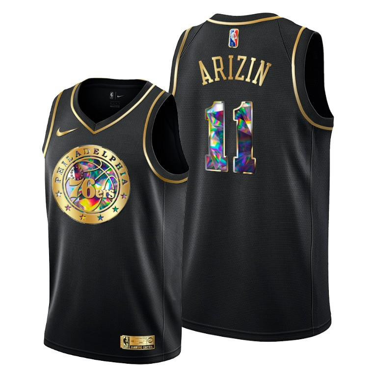 Paul Arizin 11 Philadelphia 76ers 75th Anniversary Team Black Basketball Jersey - Men - JS719 