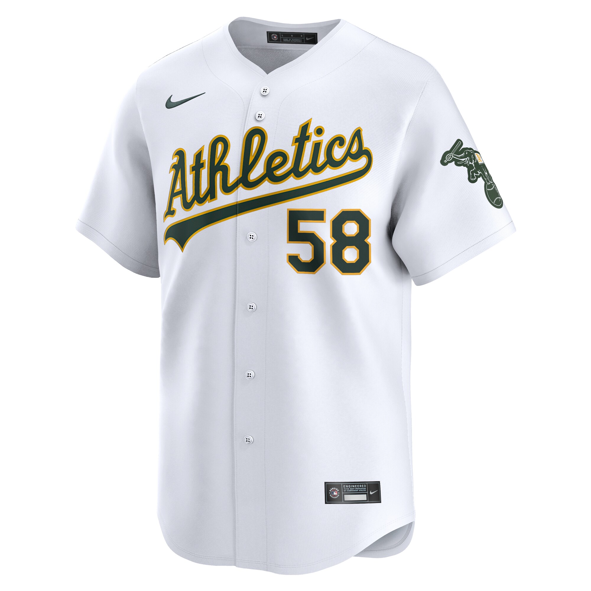 Alternative view of Paul Blackburn Oakland Athletics Home Limited Player Baseball Jersey - White