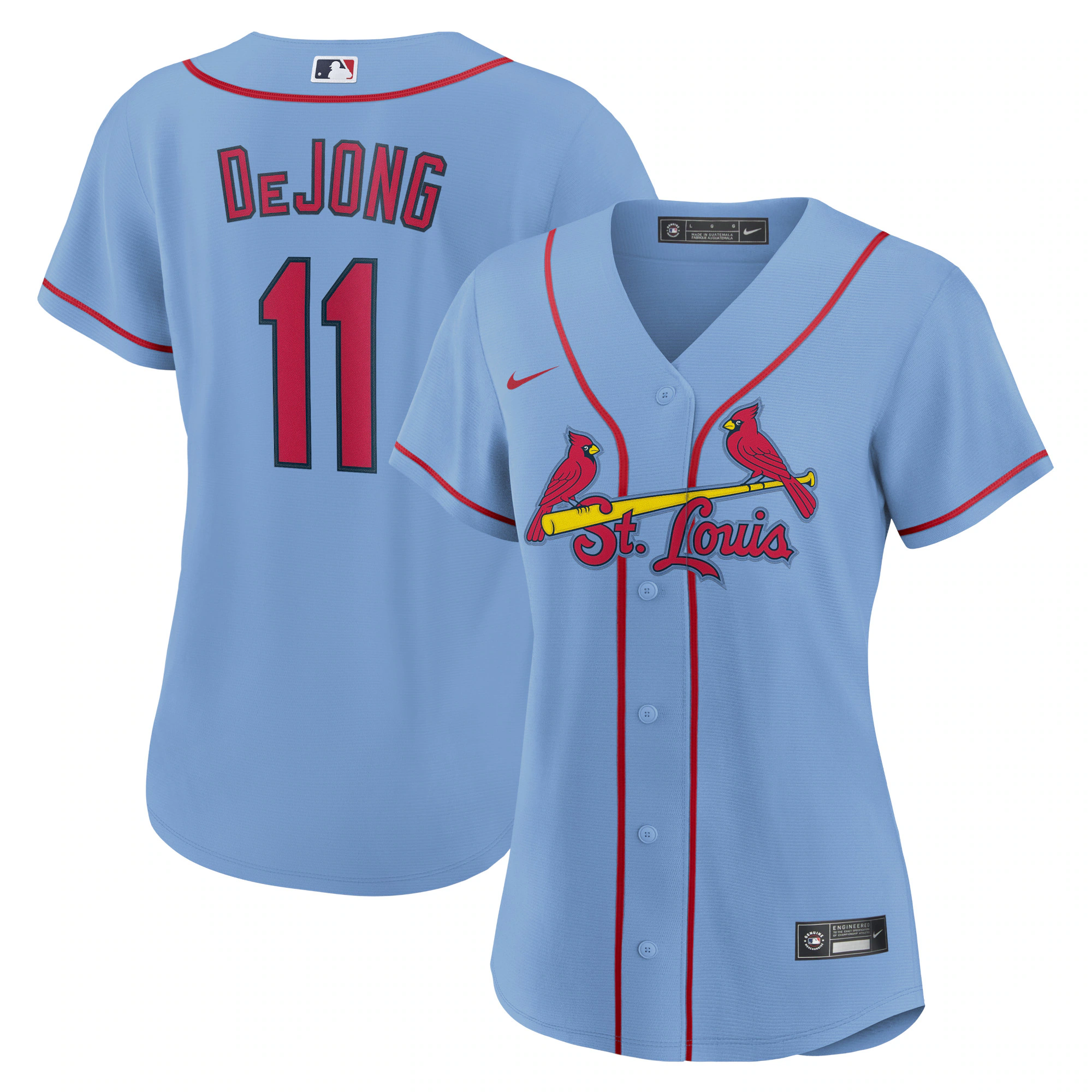 Paul Dejong St. Louis Cardinals Women's Alternate Replica Player Baseball Jersey - Light Blue