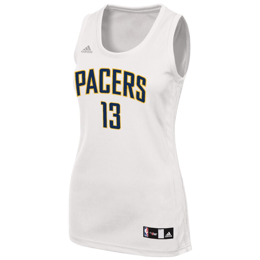 Alternative view of Paul George Indiana Pacers Adidas Women's Fashion Replica Basketball Jersey - White