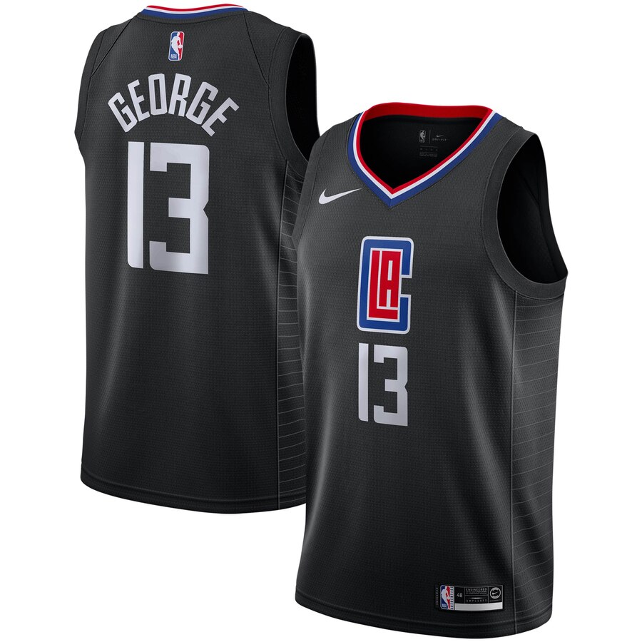 Paul George La Clippers 2019/2020 Swingman Basketball Jersey - Statement Edition - Black