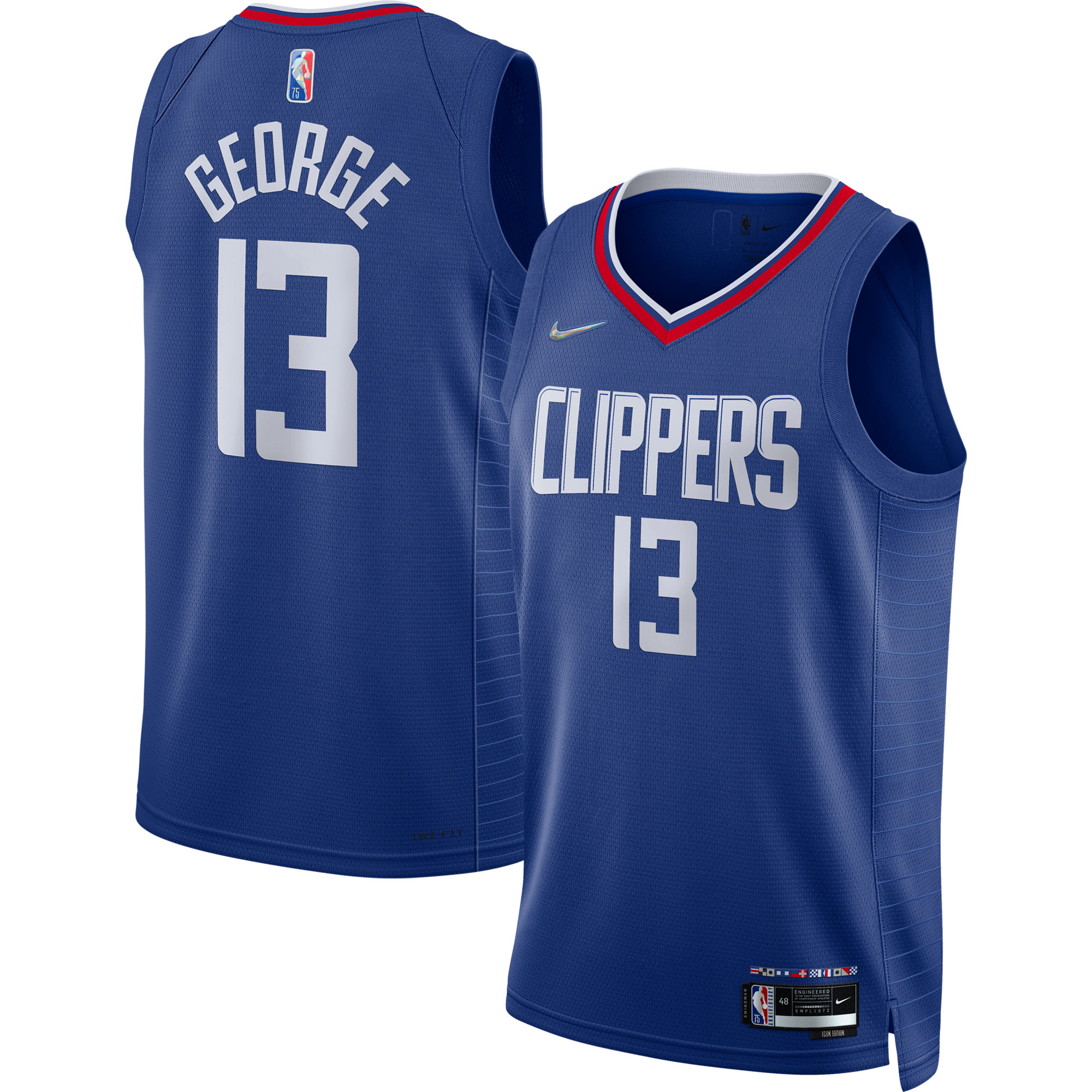 Paul George La Clippers 2021/22 Diamond Swingman Basketball Jersey - Icon Edition - Royal