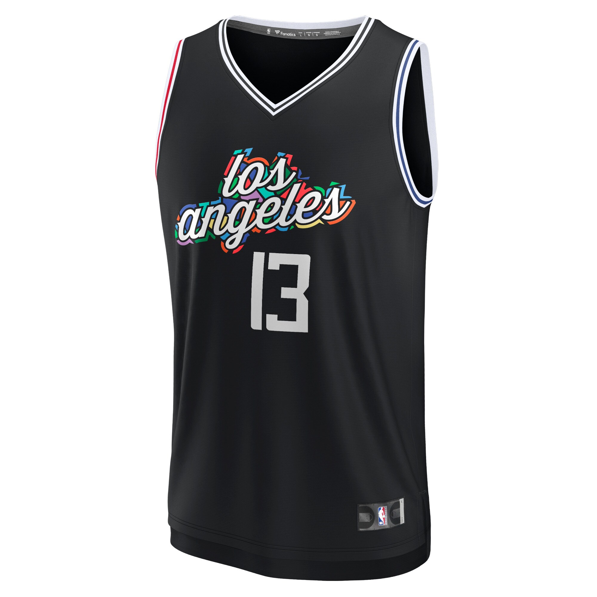 Alternative view of Paul George La Clippers Fanatics Branded 2022/23 Fastbreak Basketball Jersey - City Edition - Black