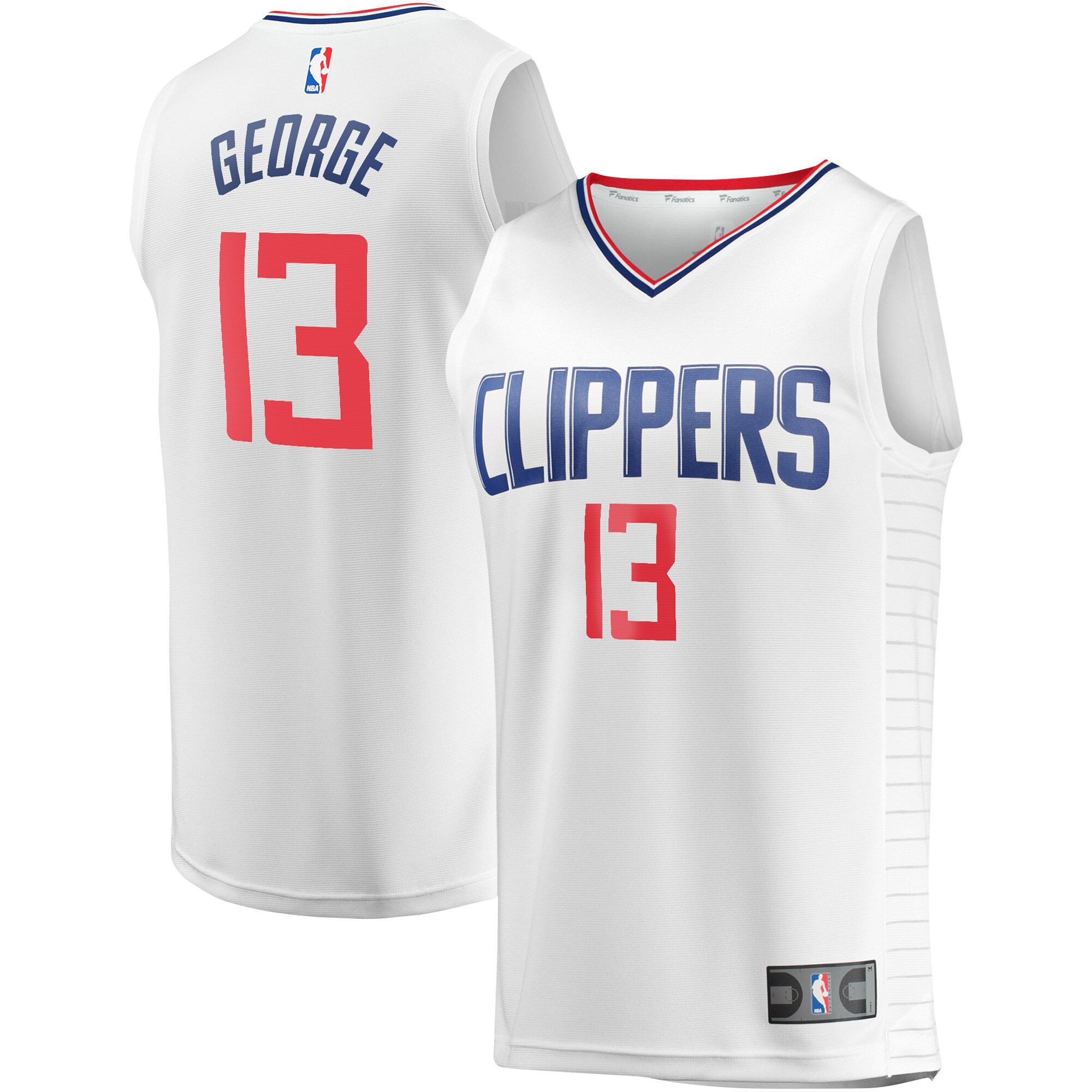 Alternative view of Paul George La Clippers Fanatics Branded Fast Break Player Basketball Jersey - Association Edition - White