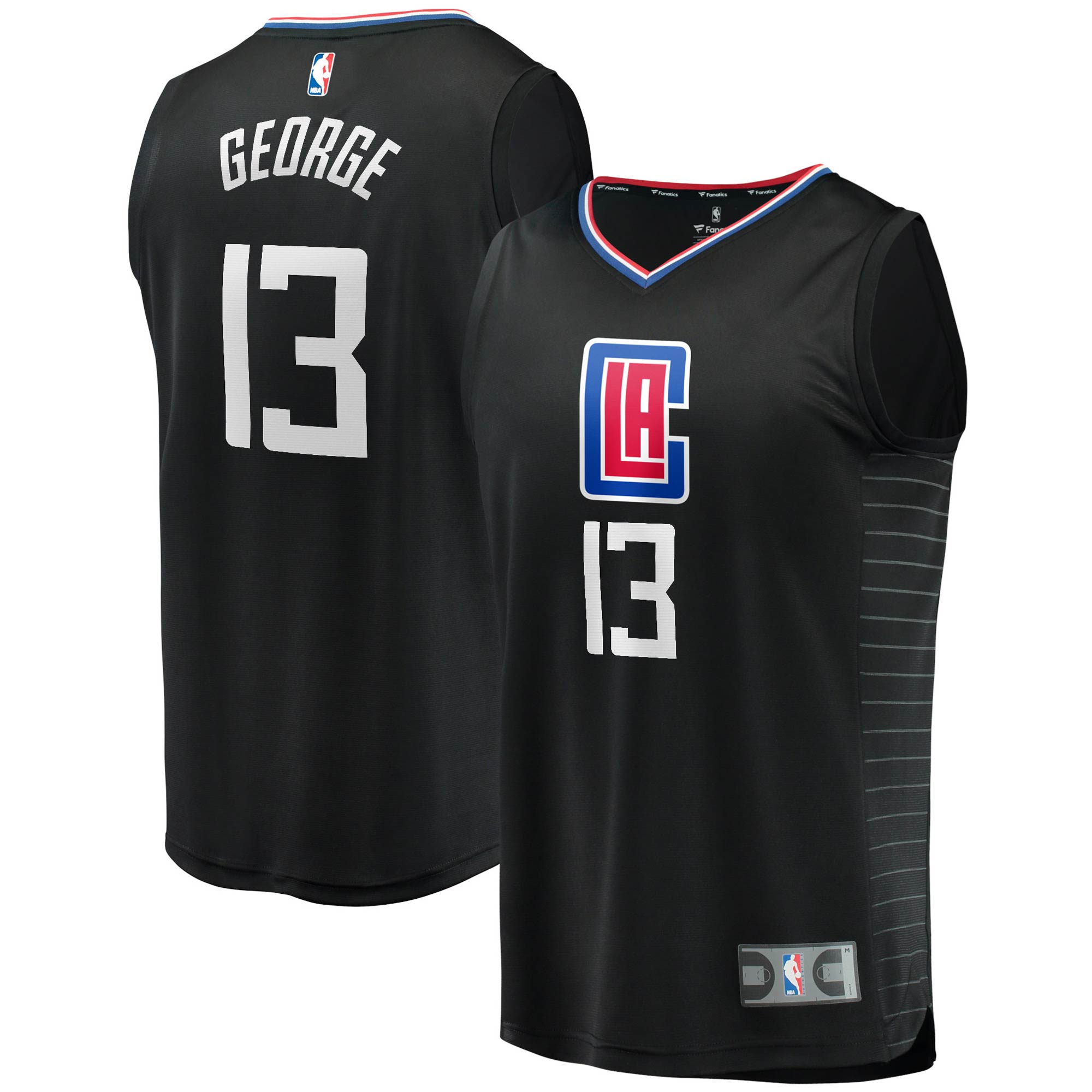 Paul George La Clippers Fanatics Branded Youth 2020/21 Fast Break Player Basketball Jersey - Black - Statement Edition