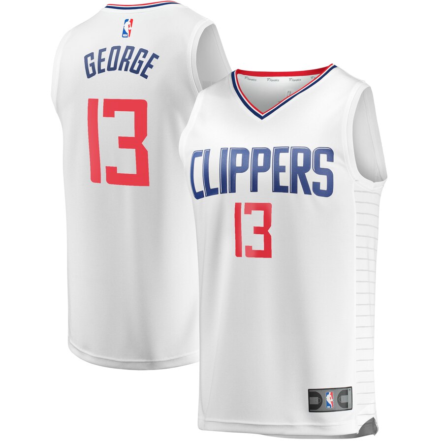 Paul George La Clippers Fanatics Branded Youth Fast Break Replica Basketball Jersey White - Association Edition
