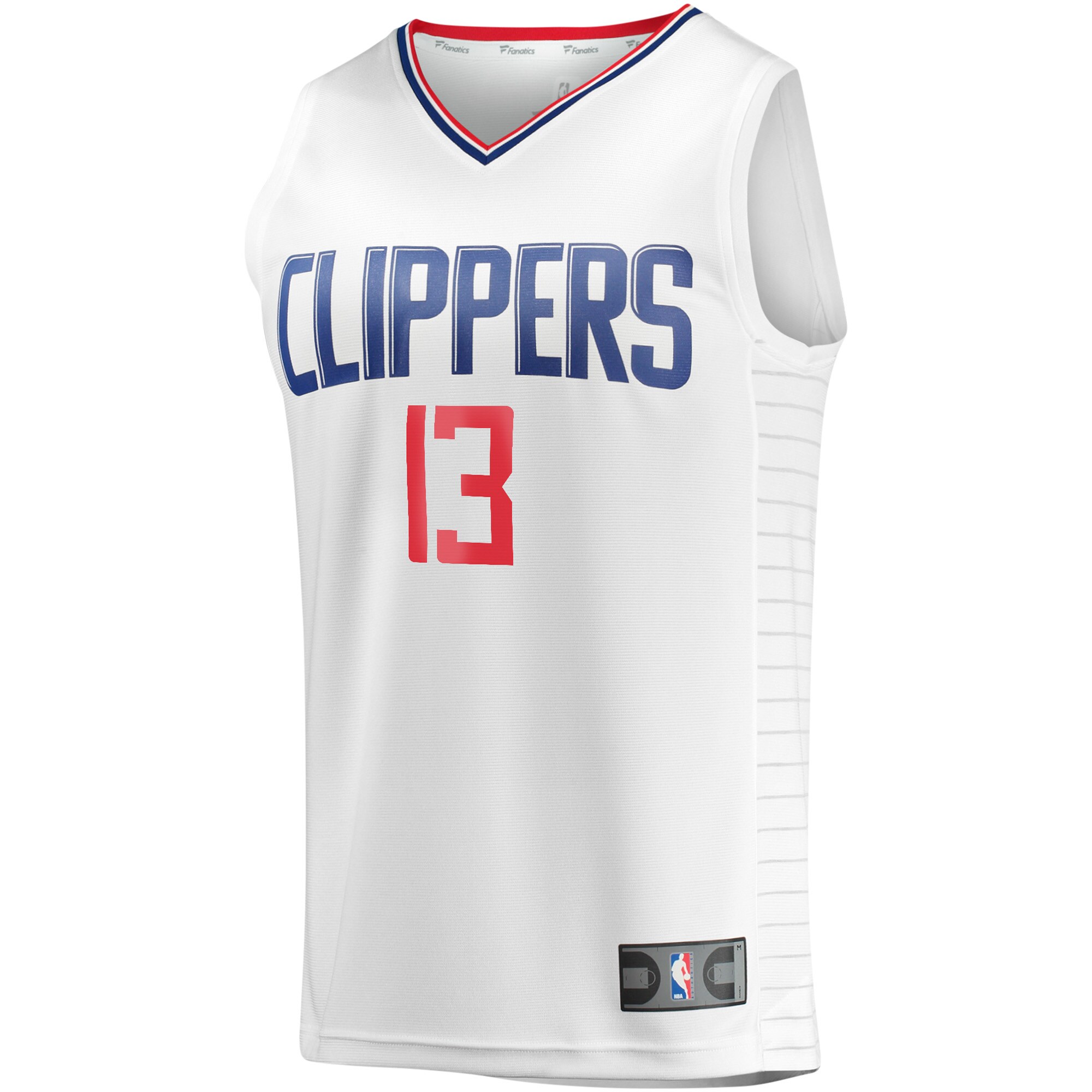 Alternative view of Paul George La Clippers Fanatics Youth Fast Break Player Basketball Jersey - Association Edition - White