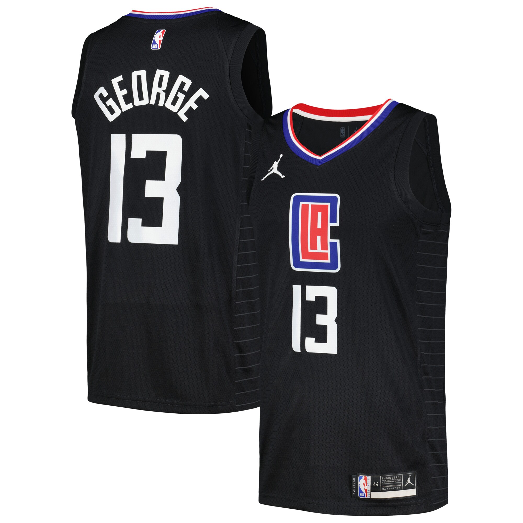 Paul George La Clippers Jordan Brand Swingman Player Basketball Jersey - Statement Edition - Black