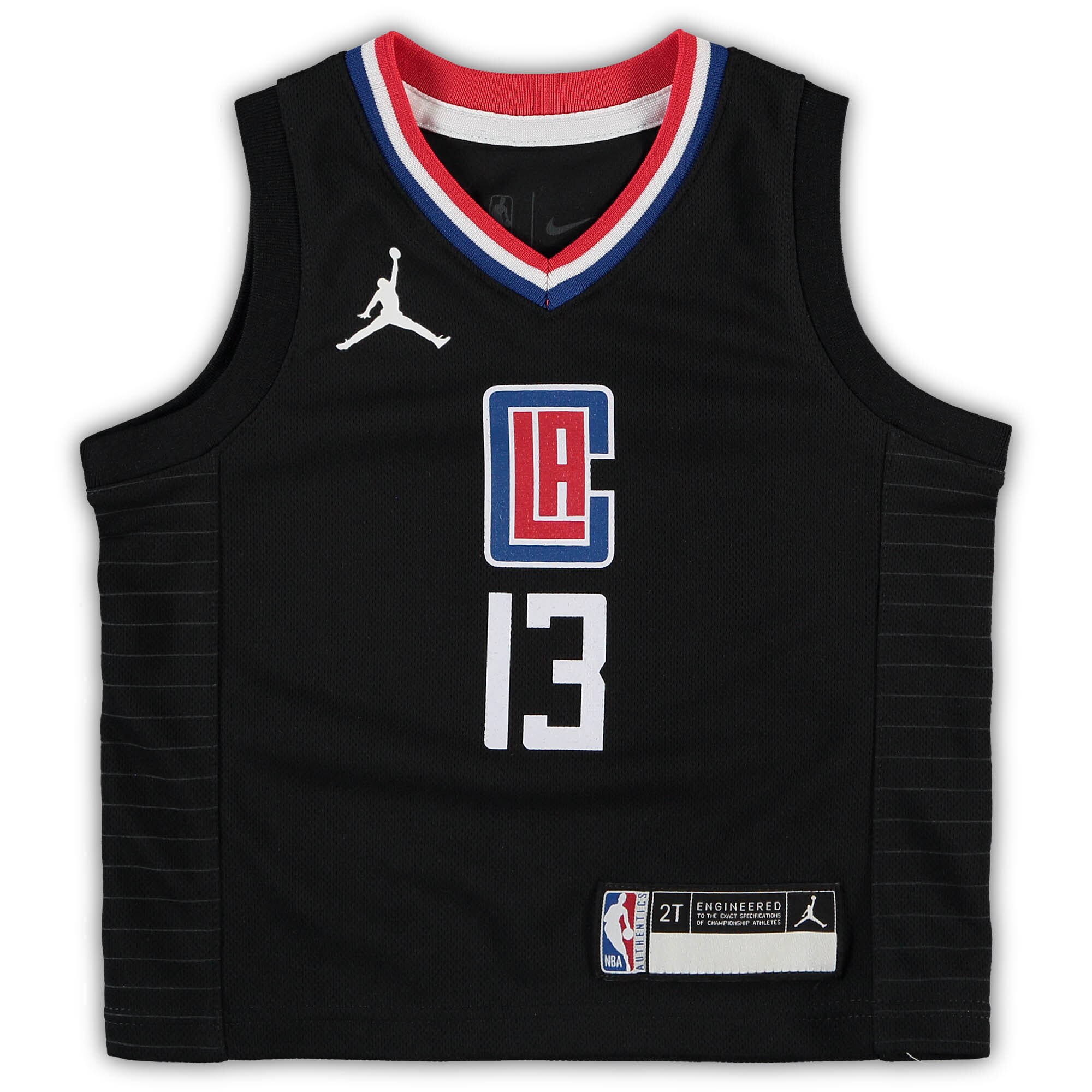 Alternative view of Paul George La Clippers Jordan Brand Toddler 2020/21 Basketball Jersey - Black - Statement Edition
