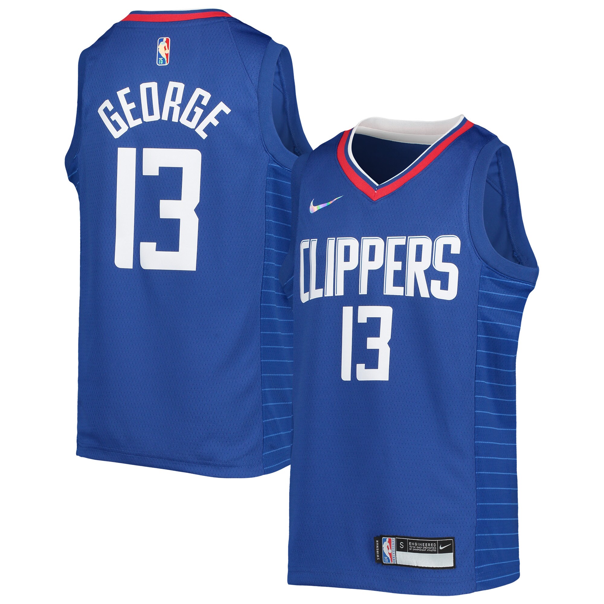 Alternative view of Paul George La Clippers Youth 2021/22 Diamond Swingman Basketball Jersey – Icon Edition – Royal