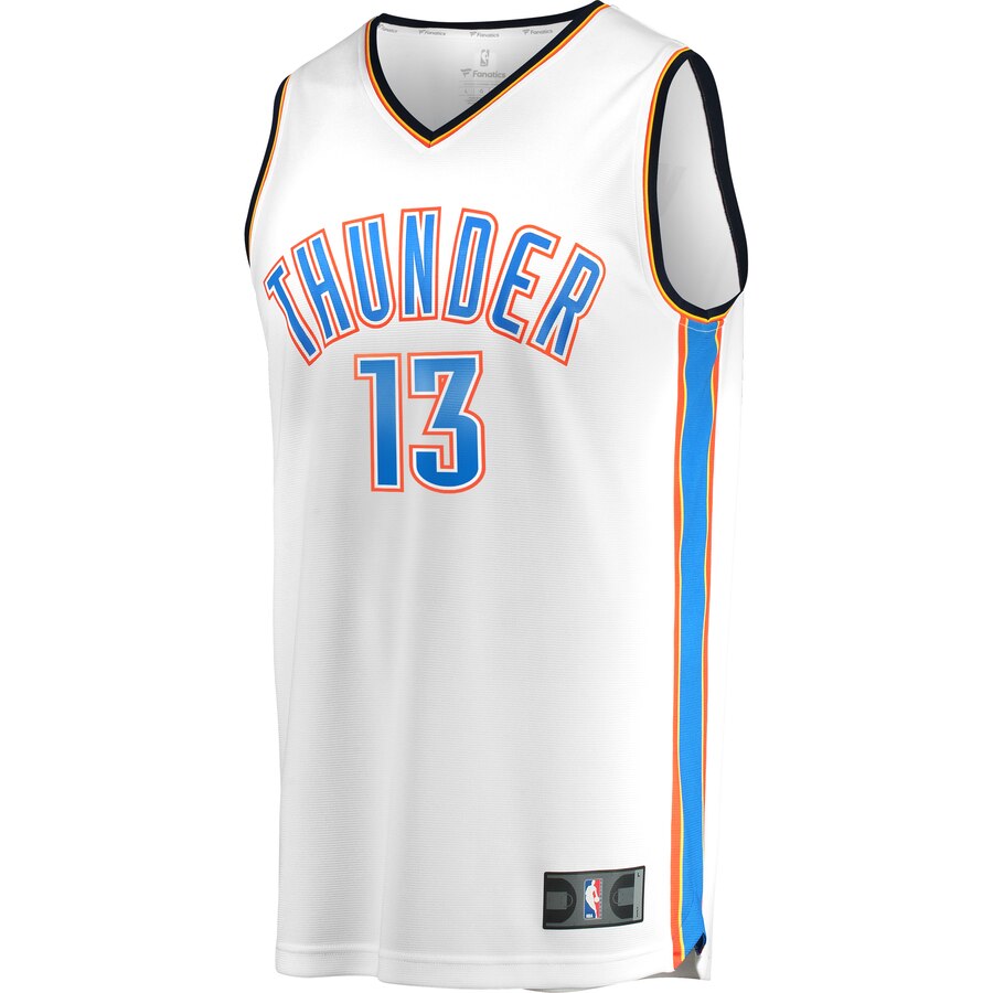 Alternative view of Paul George Oklahoma City Thunder Fanatics Branded Fast Break Replica Basketball Jersey White - Association Edition