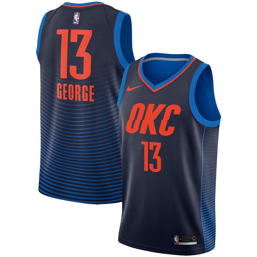 Paul George Oklahoma City Thunder Replica Swingman Basketball Jersey - Statement Edition - Navy