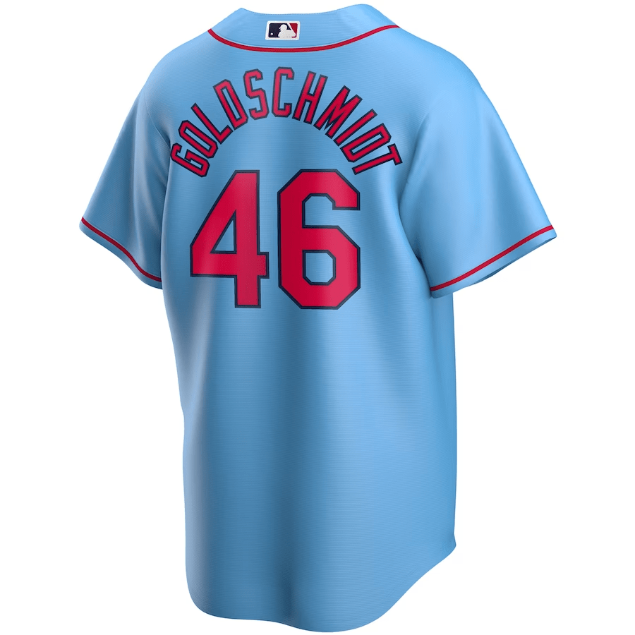 Alternative view of Paul Goldschmidt 46 St. Louis Cardinals Alternate Men Baseball Jersey - Light Blue 