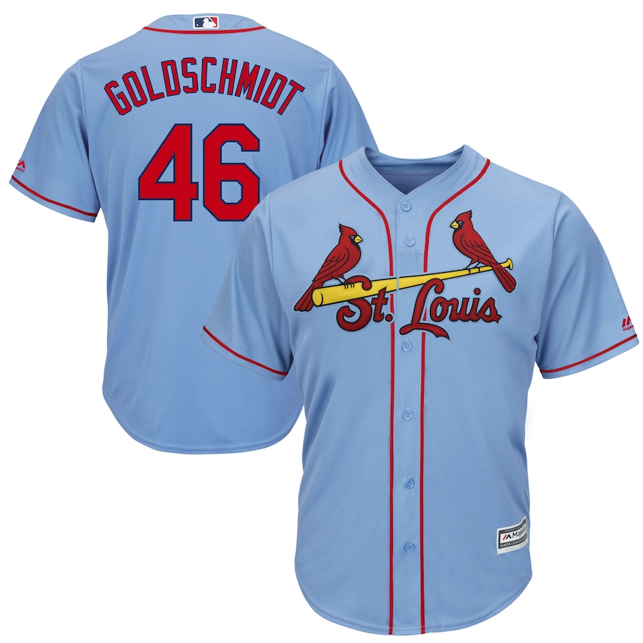 Paul Goldschmidt St. Louis Cardinals Majestic Alternate Official Cool Base Player Baseball Jersey - Light Blue