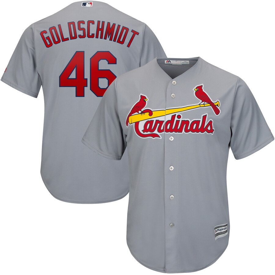 Paul Goldschmidt St. Louis Cardinals Majestic Road Official Cool Base Player Baseball Jersey – Gray