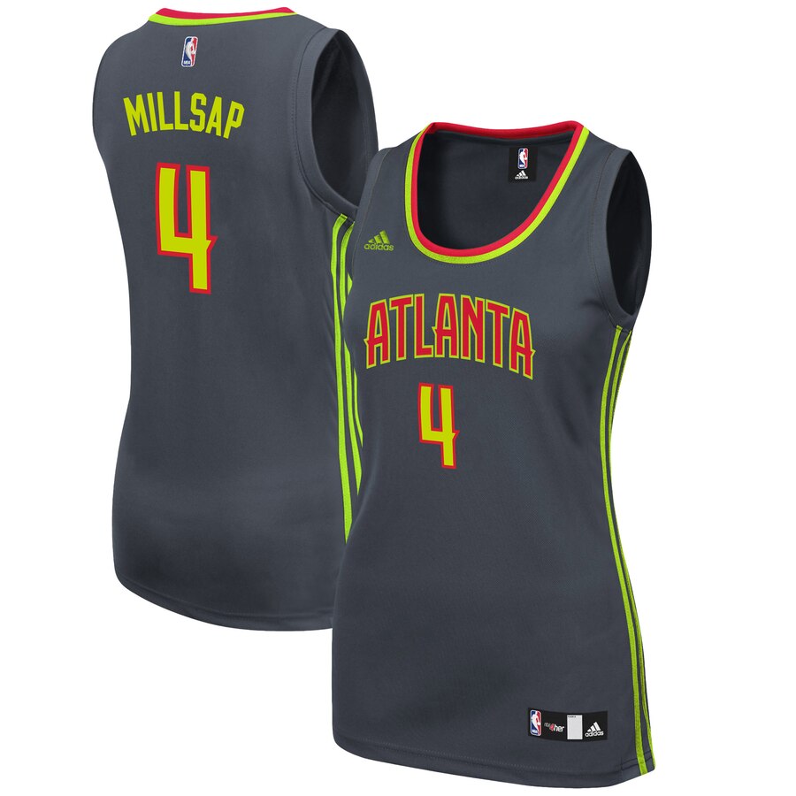 Paul Millsap Atlanta Hawks Adidas Women's Road Replica Basketball Jersey - Charcoal