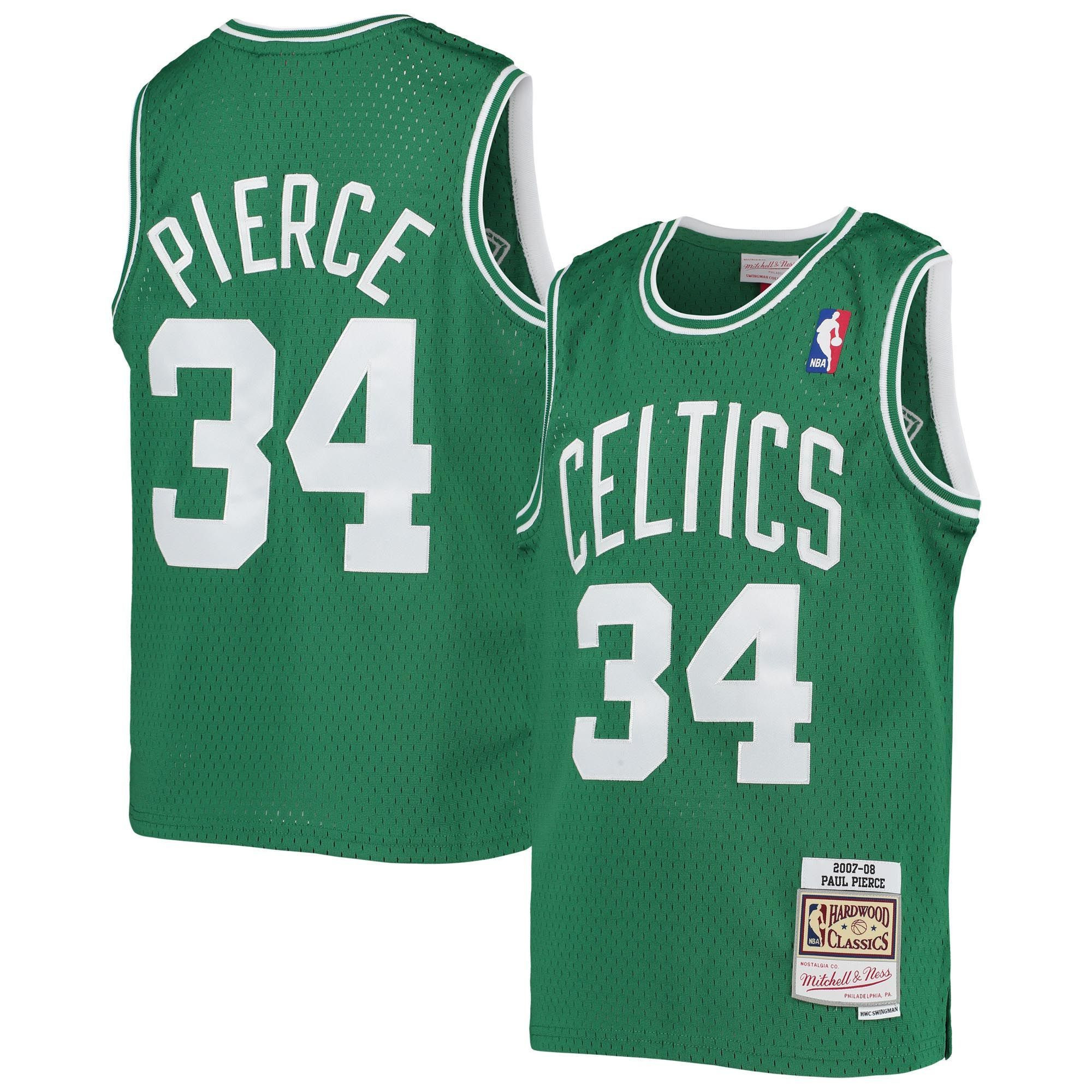 Paul Pierce Boston Celtics Mitchell & Ness Youth 2007-08 Hardwood Classics Swingman Basketball Jersey – Kelly Green - JS761 