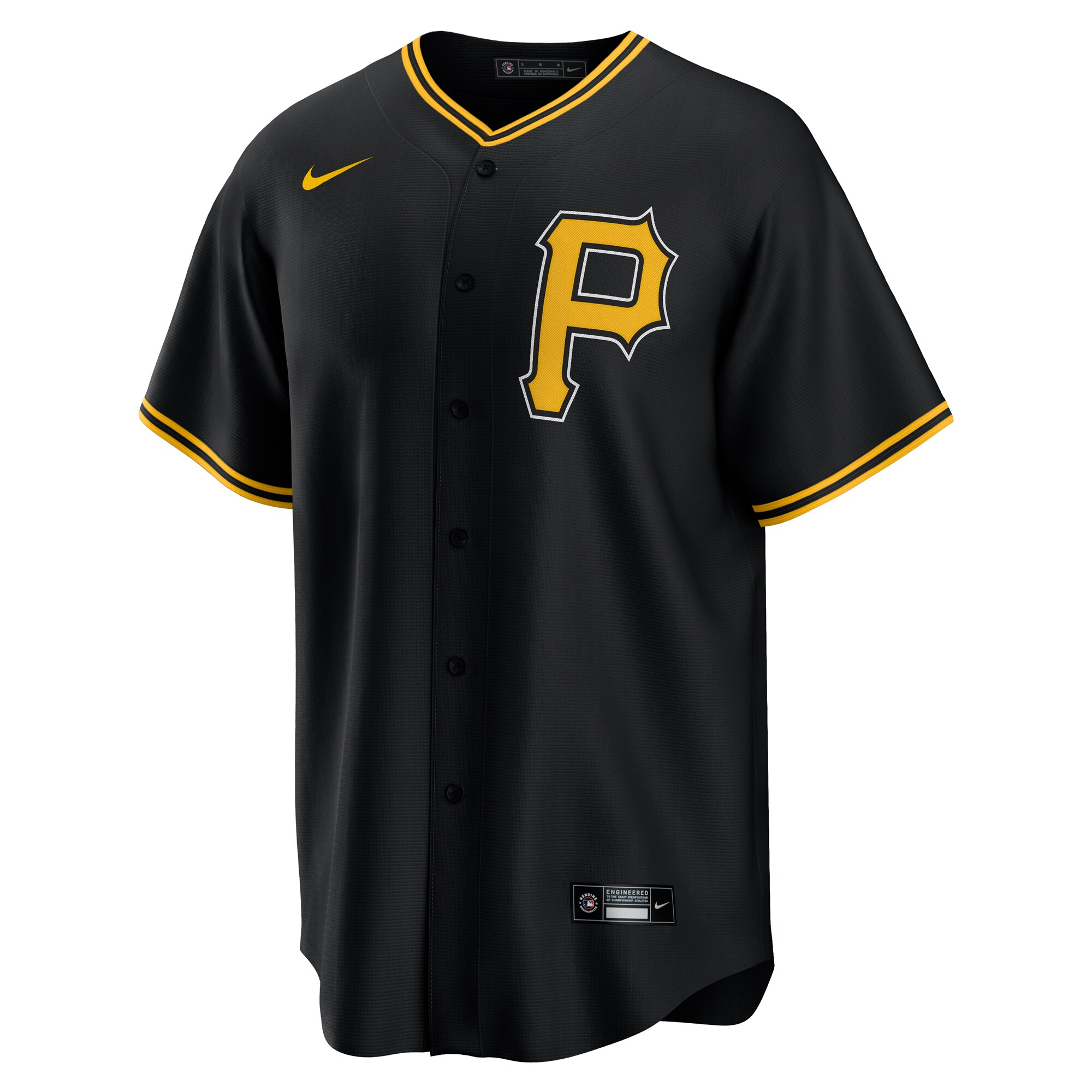 Alternative view of Paul Skenes Pittsburgh Pirates Alternate Replica Player Baseball Jersey - Black