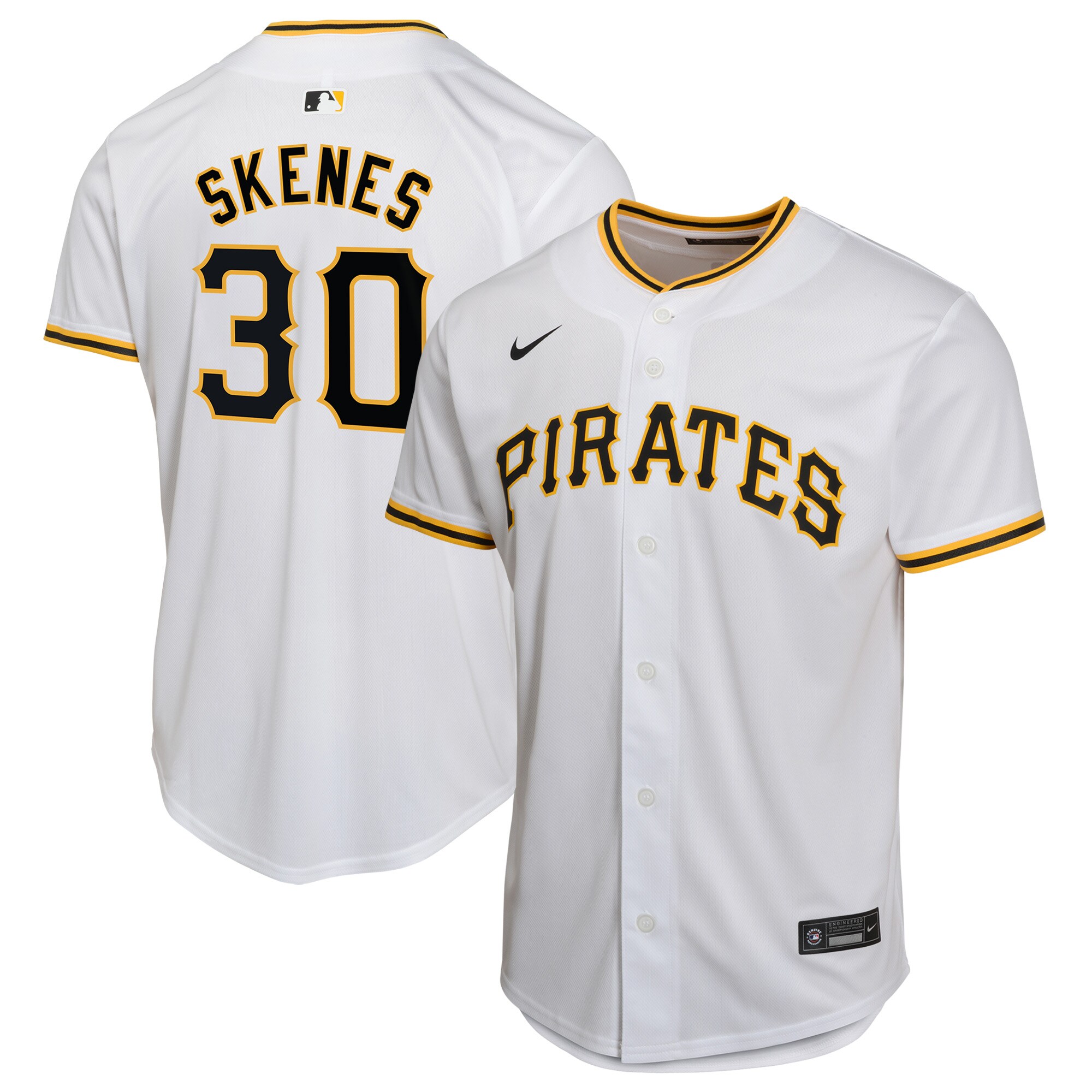 Paul Skenes Pittsburgh Pirates Youth Home Player Game Baseball Jersey - White