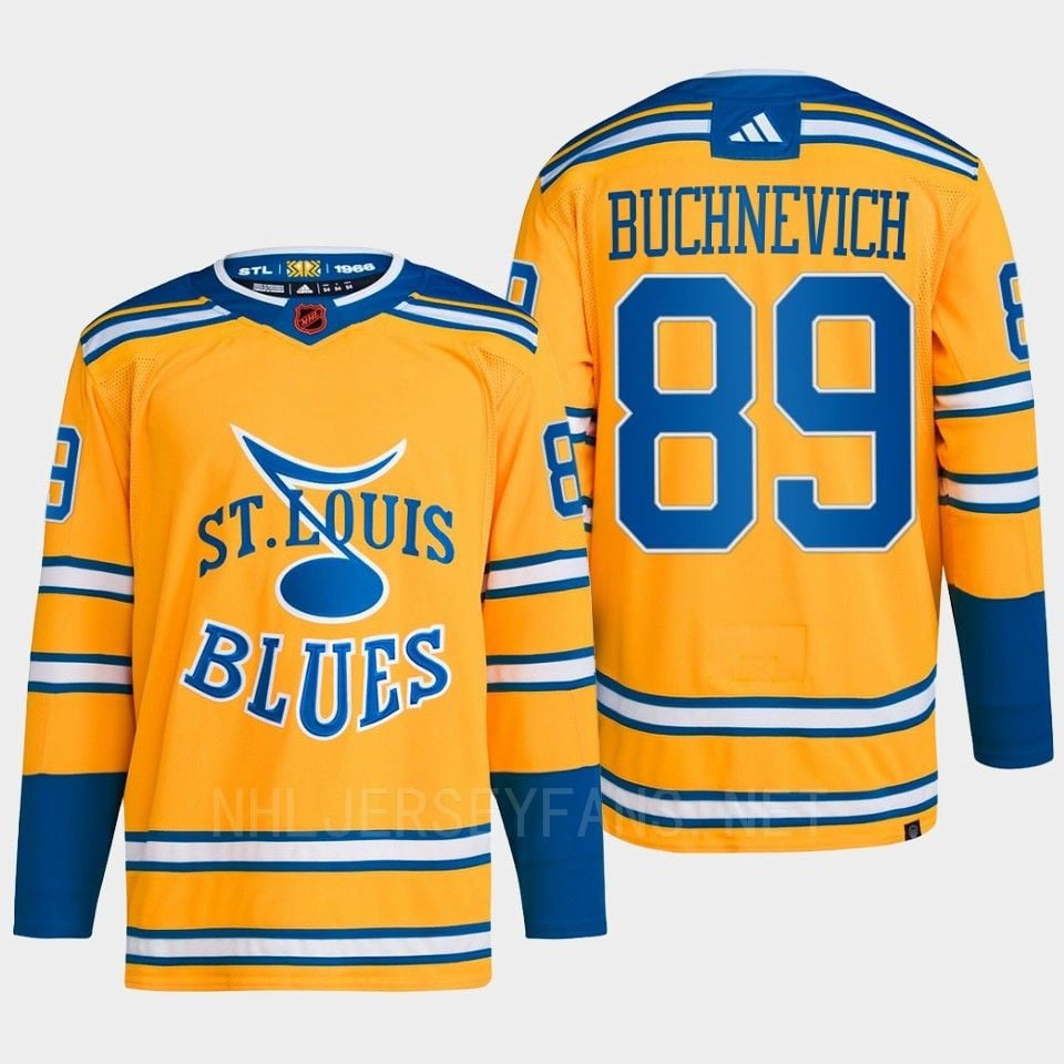 Pavel Buchnevich 89 Reverse Retro 2.0 2022 St. Louis Blues Yellow Hockey Jersey Primegreen - JS408 