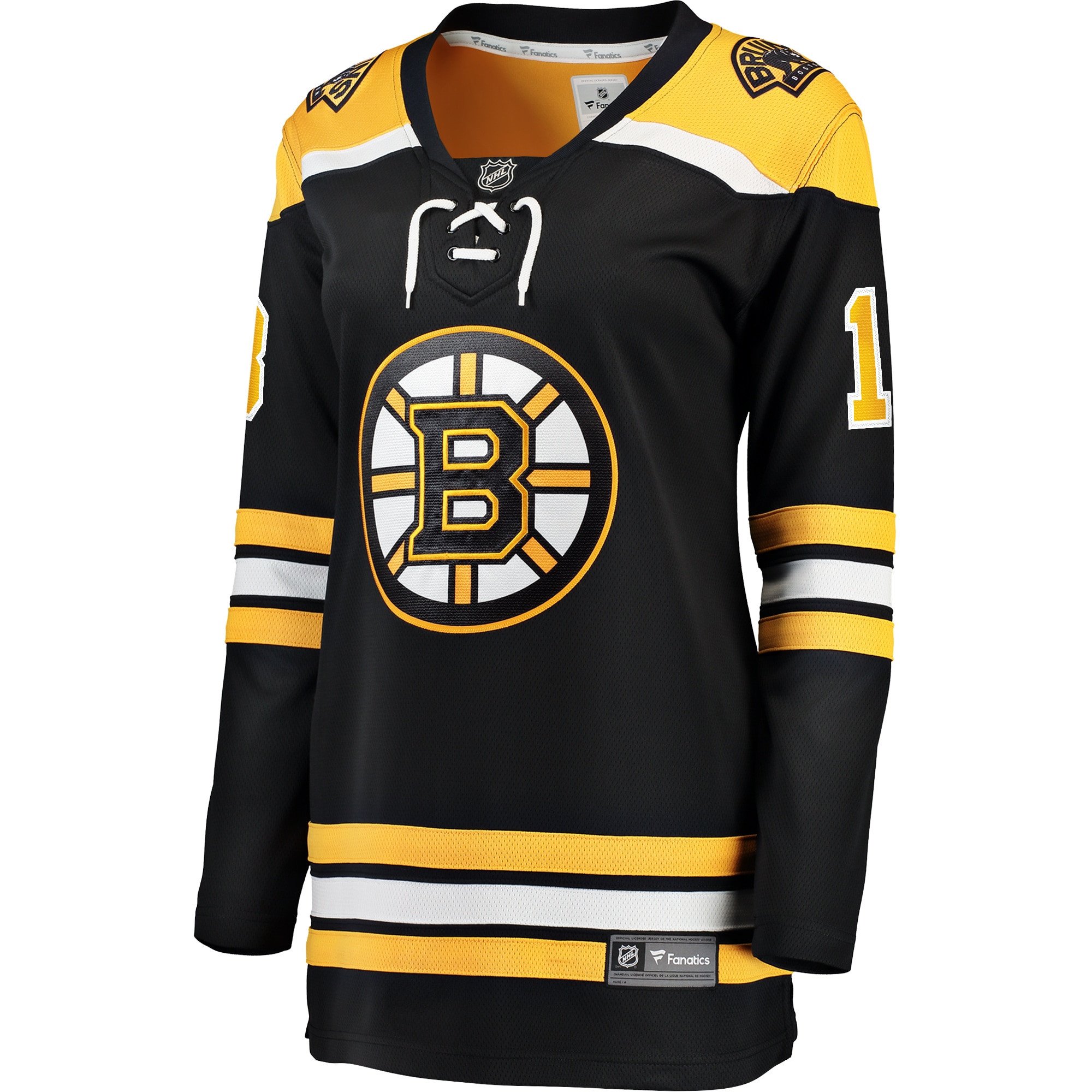 Alternative view of Pavel Zacha 18 Boston Bruins Home Breakaway Hockey Jersey - Women, Black - JS820 
