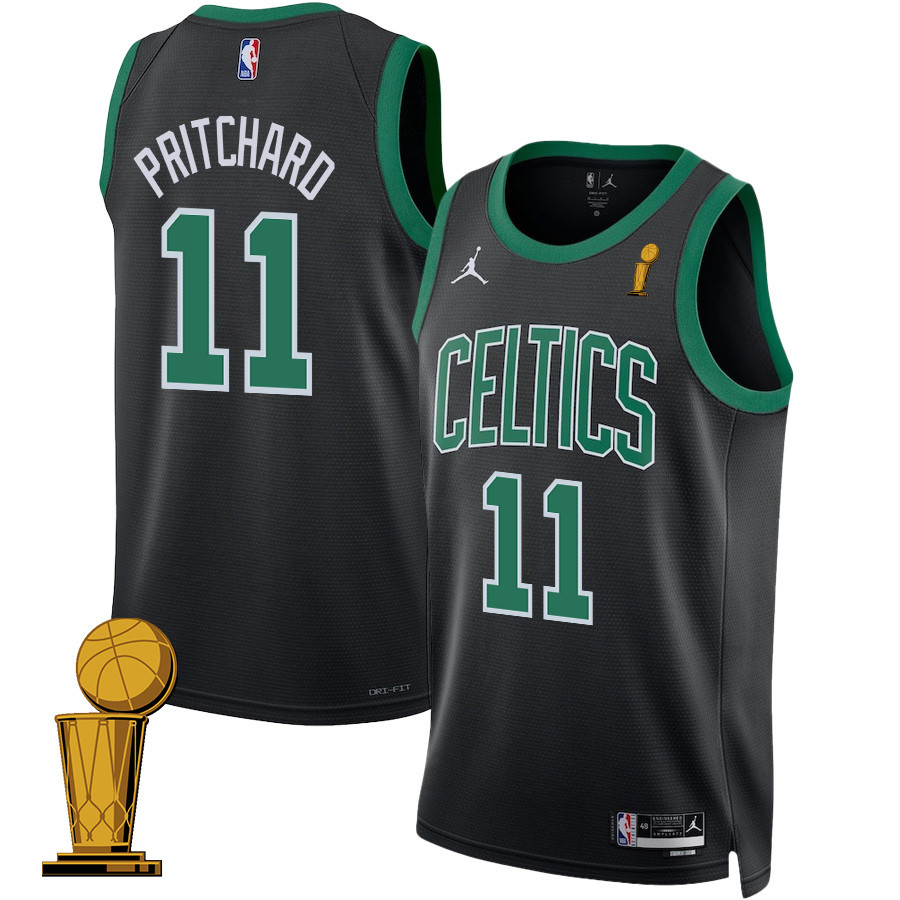 Payton Pritchard 11 Boston Celtics 2024 FINALS CHAMPIONS Swingman Basketball Jersey - Statement Edition - Black - JS942