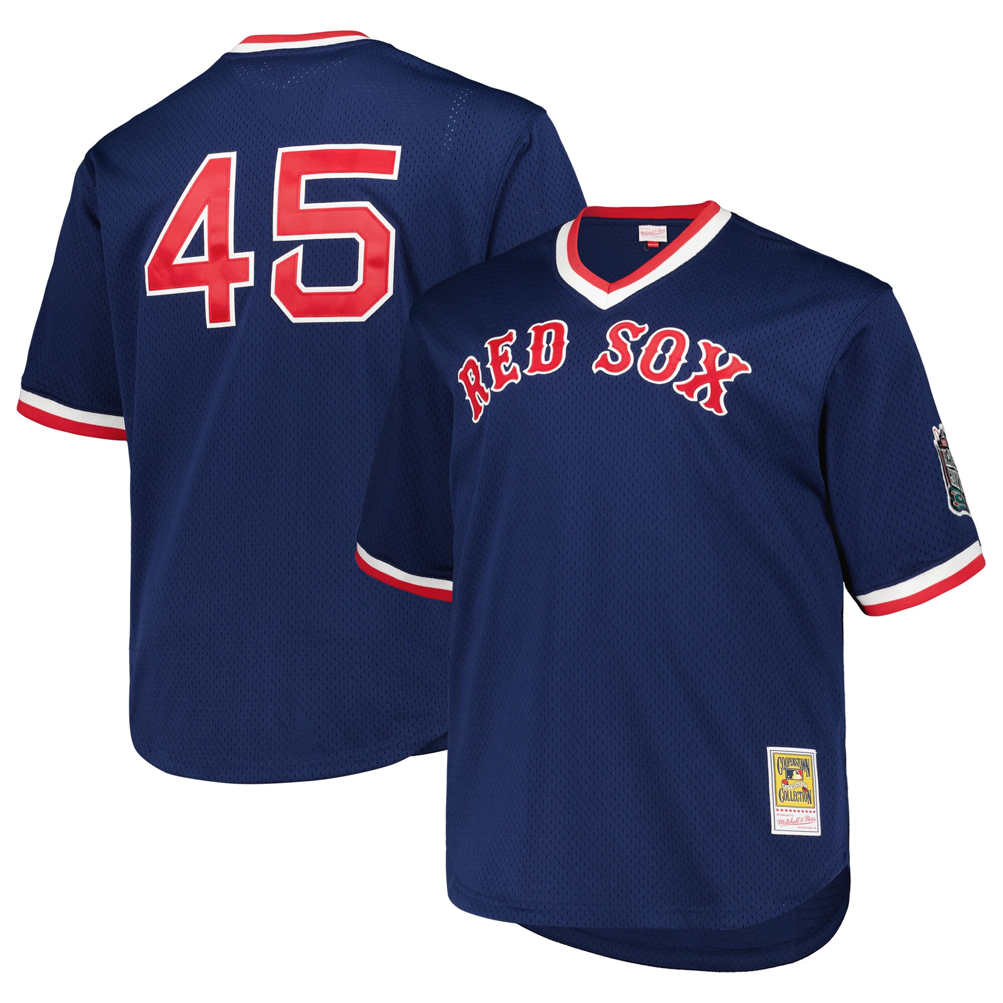 Alternative view of Pedro Martinez Boston Red Sox Mitchell & Ness 1999 Cooperstown Collection Mesh Pullover Jersey - Navy