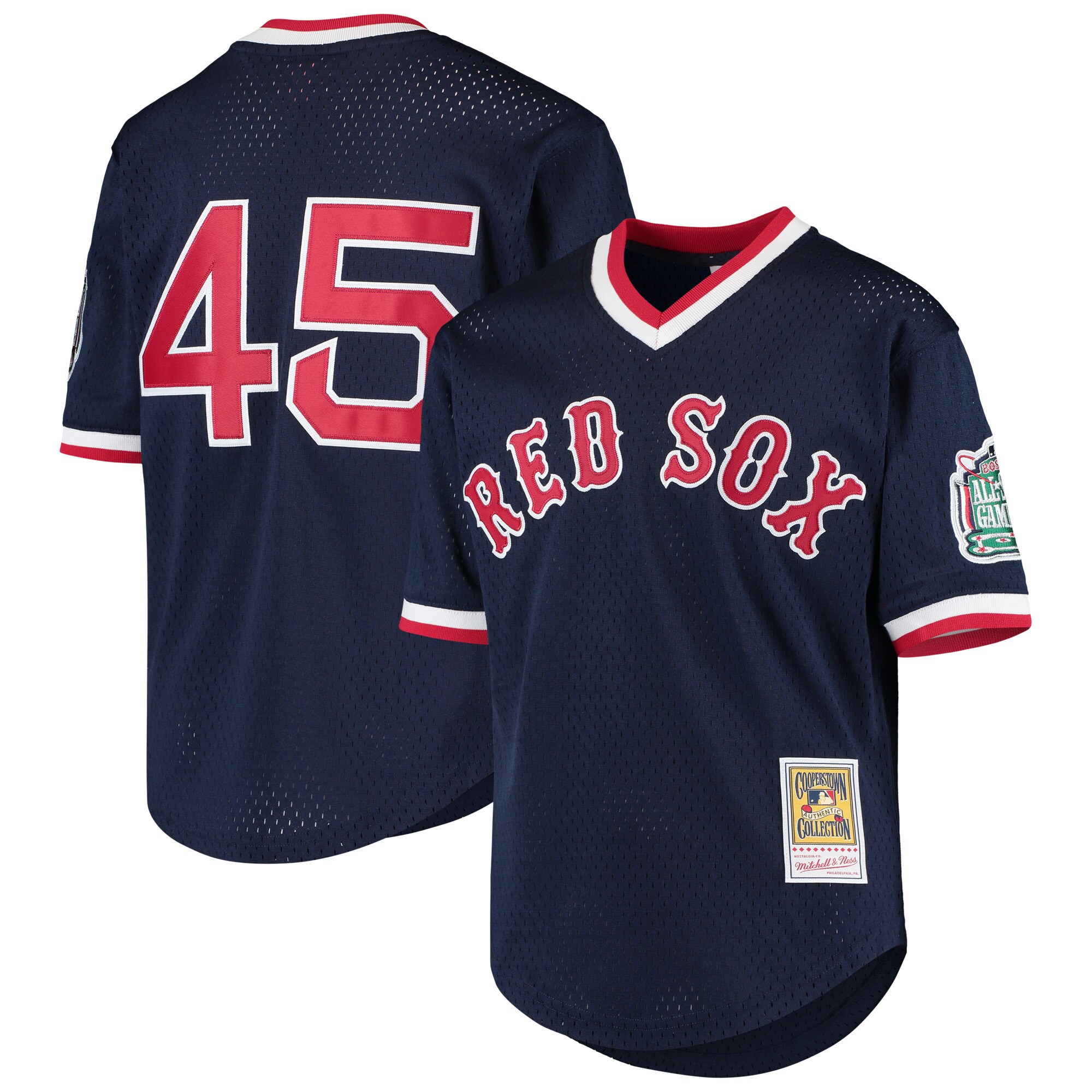 Alternative view of Pedro Martinez Boston Red Sox Mitchell & Ness Youth Cooperstown Collection Mesh Batting Practice Jersey - Navy