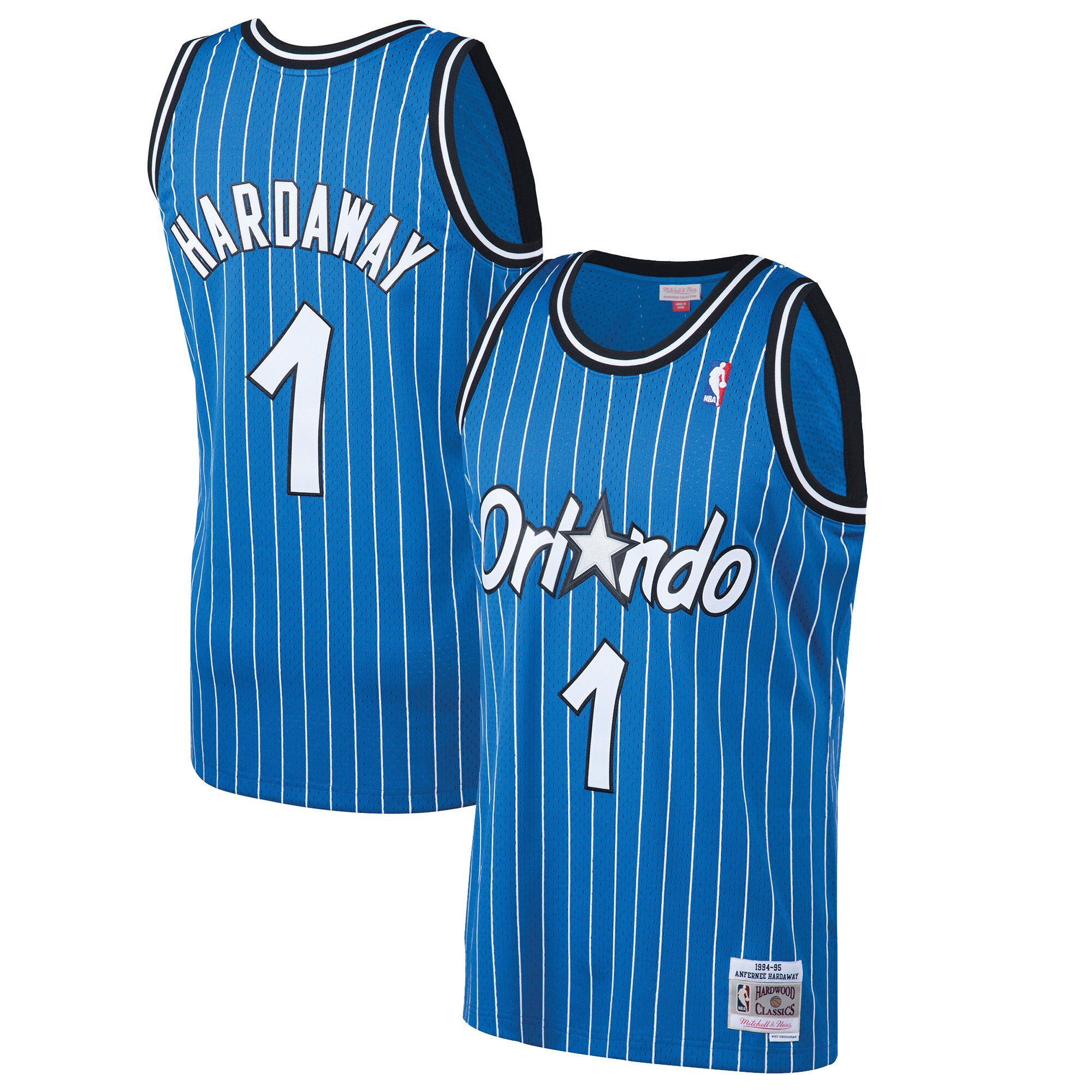 Alternative view of Penny Hardaway Orlando Magic Mitchell & Ness 1994-95 Hardwood Classics Swingman Basketball Jersey - Blue