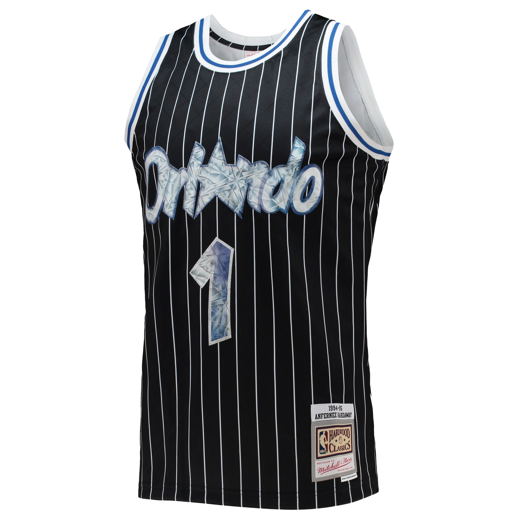 Alternative view of Penny Hardaway Orlando Magic Mitchell & Ness 1996/97 Hardwood Classics Nba 75th Anniversary Diamond Swingman Basketball Jersey - Black