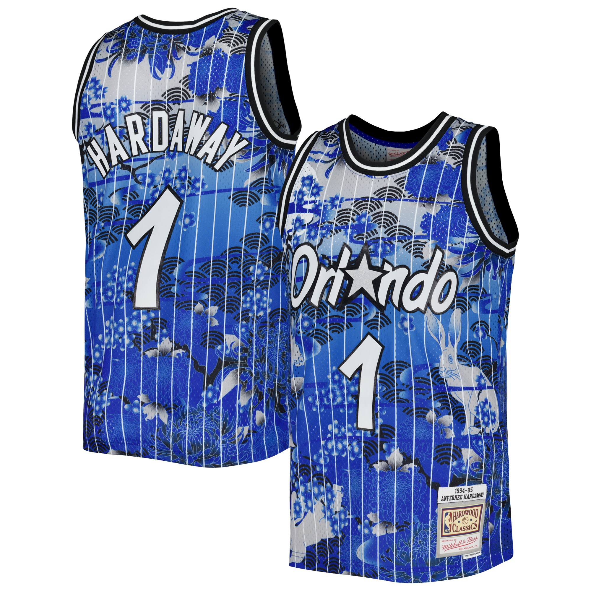 Alternative view of Penny Hardaway Orlando Magic Mitchell & Ness Hardwood Classics Lunar New Year Swingman Basketball Jersey - Blue