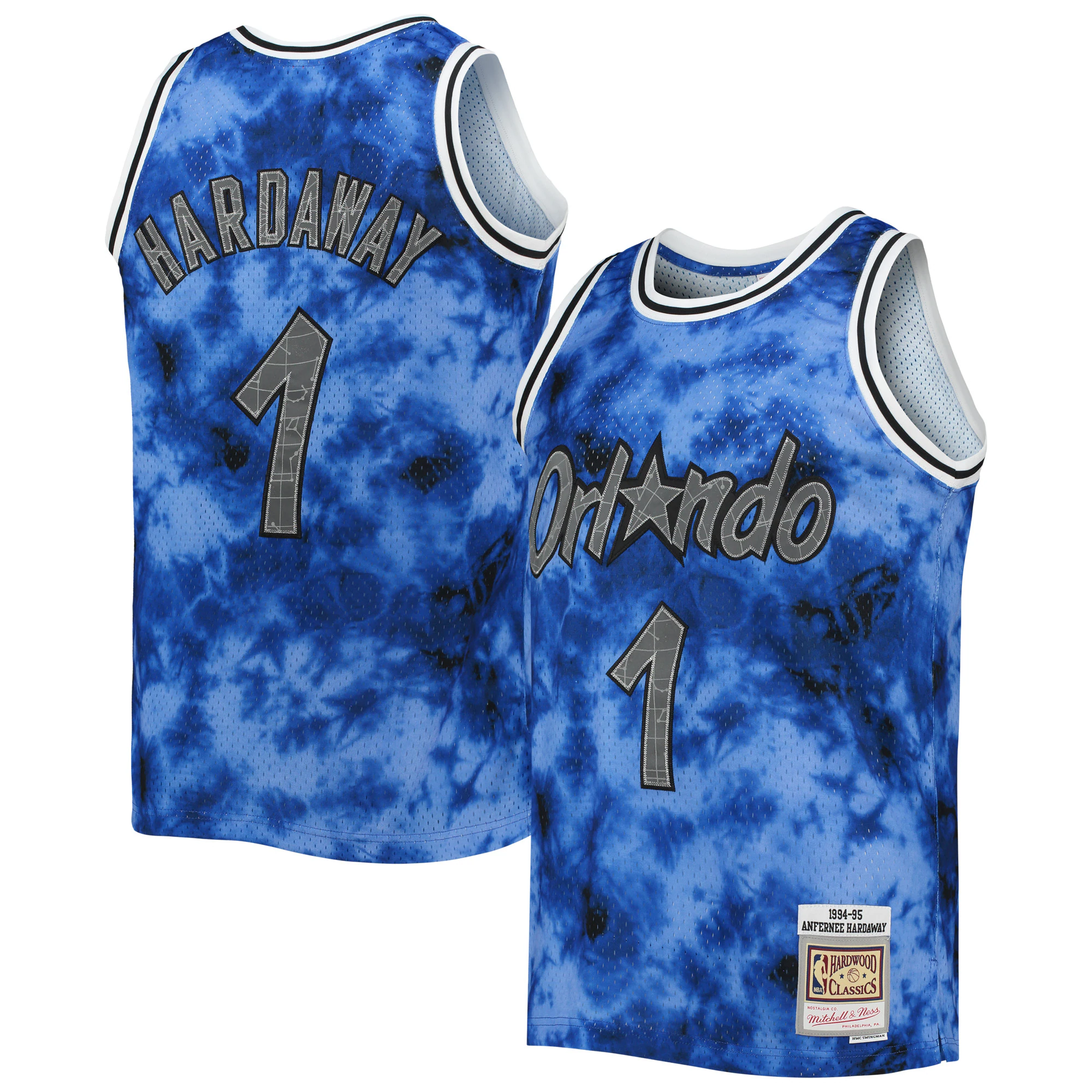 Alternative view of Penny Hardaway Orlando Magic Mitchell & Ness 1994/95 Galaxy Swingman Jersey - Blue