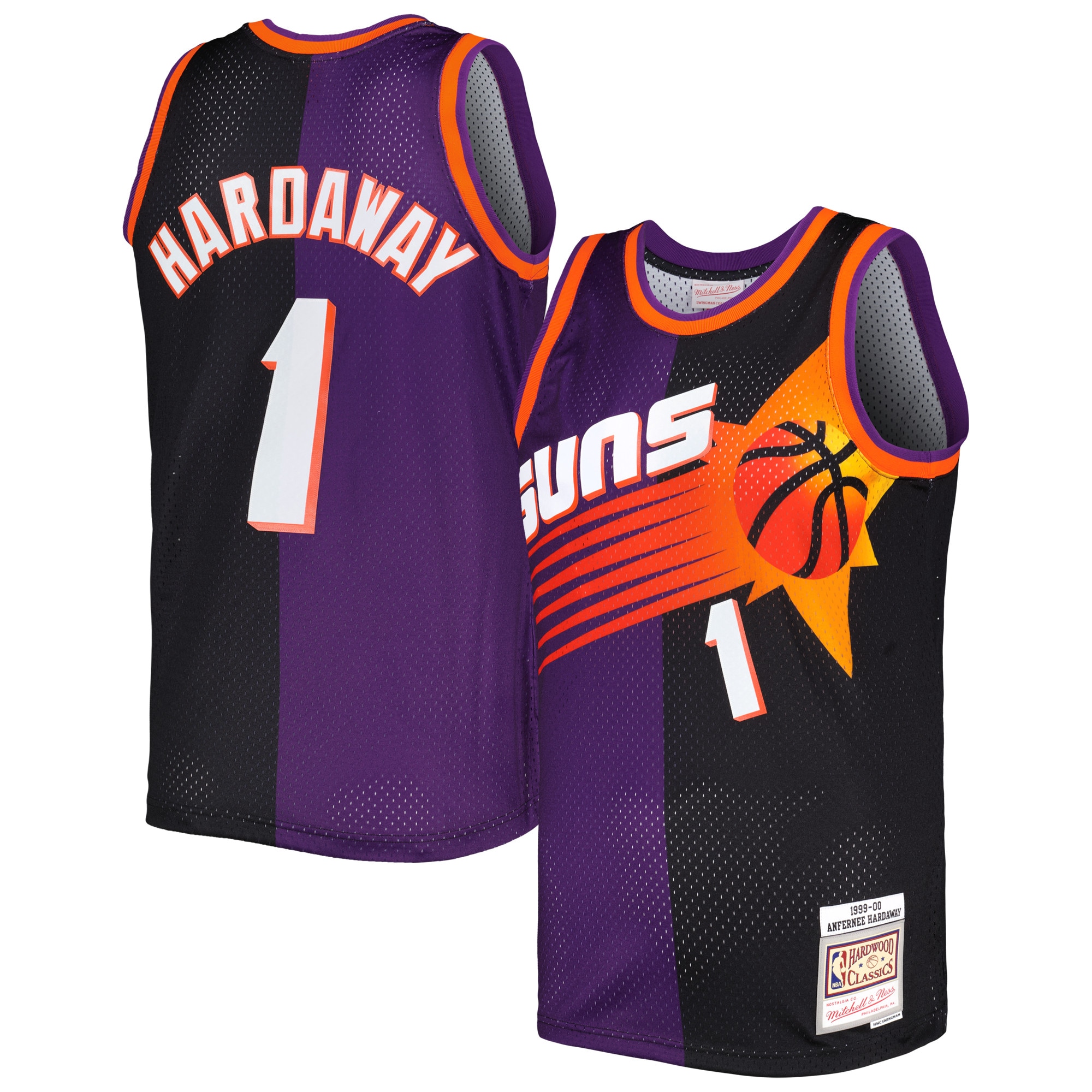 Penny Hardaway Phoenix Suns Mitchell & Ness Hardwood Classics 1999/00 Split Swingman Basketball Jersey - Purple/black