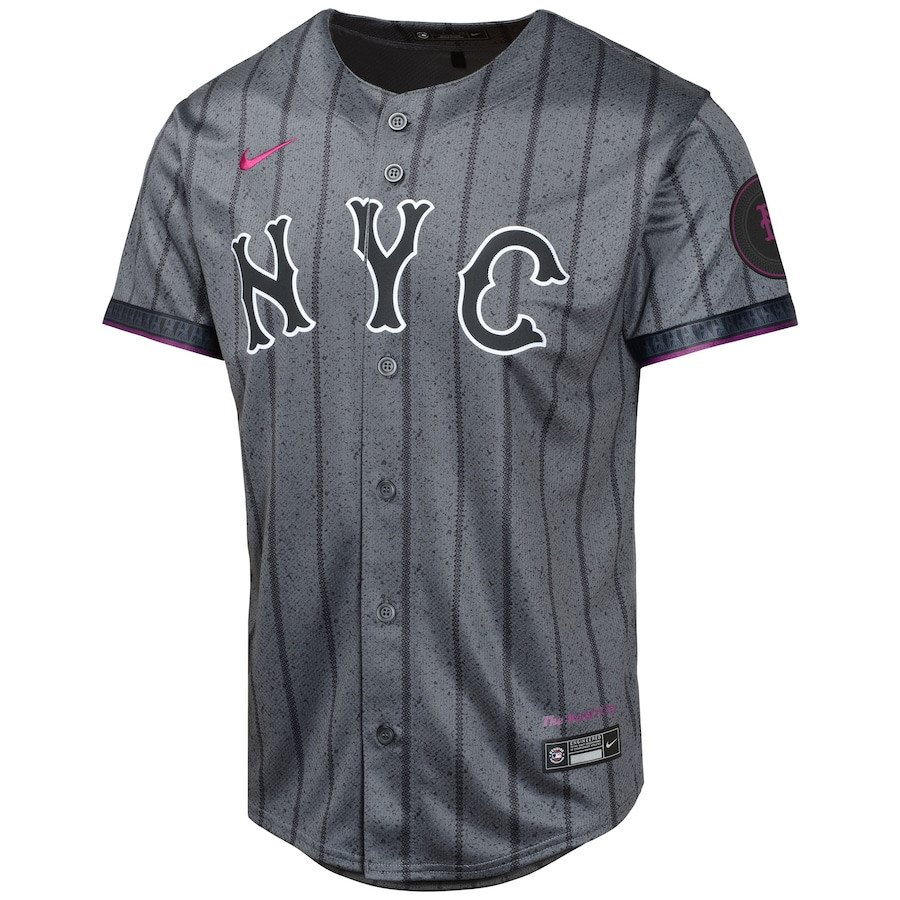 Alternative view of Pete Alonso 20 New York Mets 2024 City Connect Limited YOUTH Baseball Jersey - Graphite 