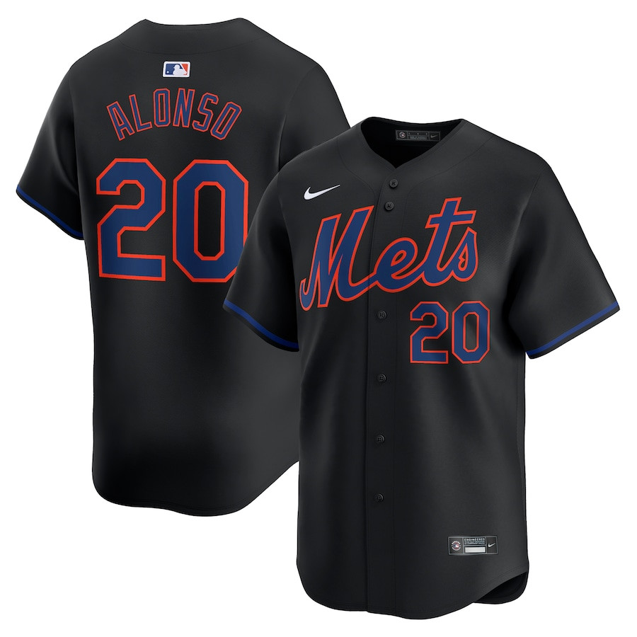 Pete Alonso 20 New York Mets Alternate Limited Men Baseball Jersey - Black 