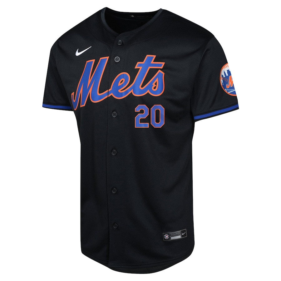 Alternative view of Pete Alonso 20 New York Mets Alternate Limited YOUTH Baseball Jersey - Black 