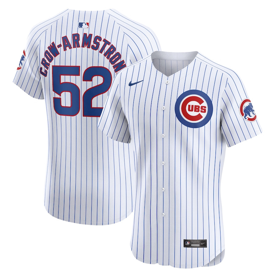 Pete Crow-Armstrong 52 Chicago Cubs Home Elite Player Men Baseball Jersey - White