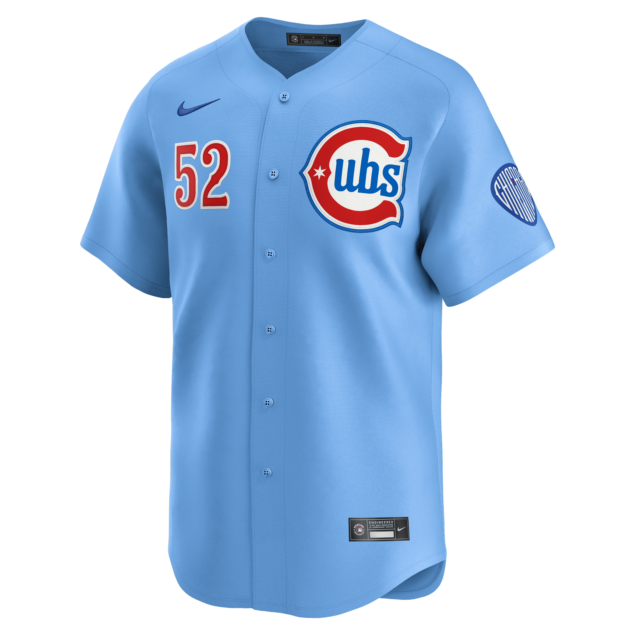 Alternative view of Pete Crow-Armstrong 52 Chicago Cubs Limited Alternate 2 Men Baseball Jersey - Baby Blue