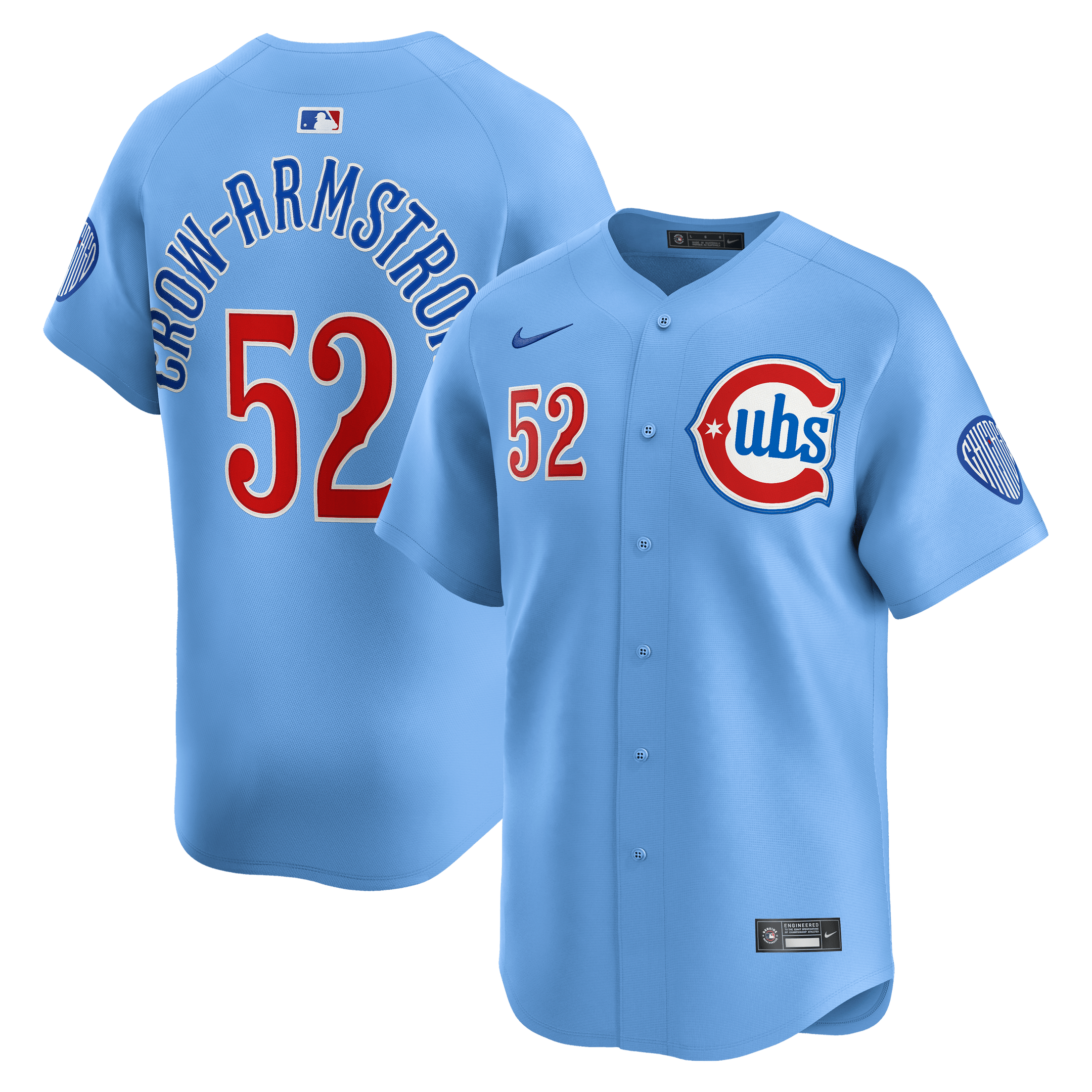 Pete Crow-Armstrong 52 Chicago Cubs Limited Alternate 2 Men Baseball Jersey - Baby Blue