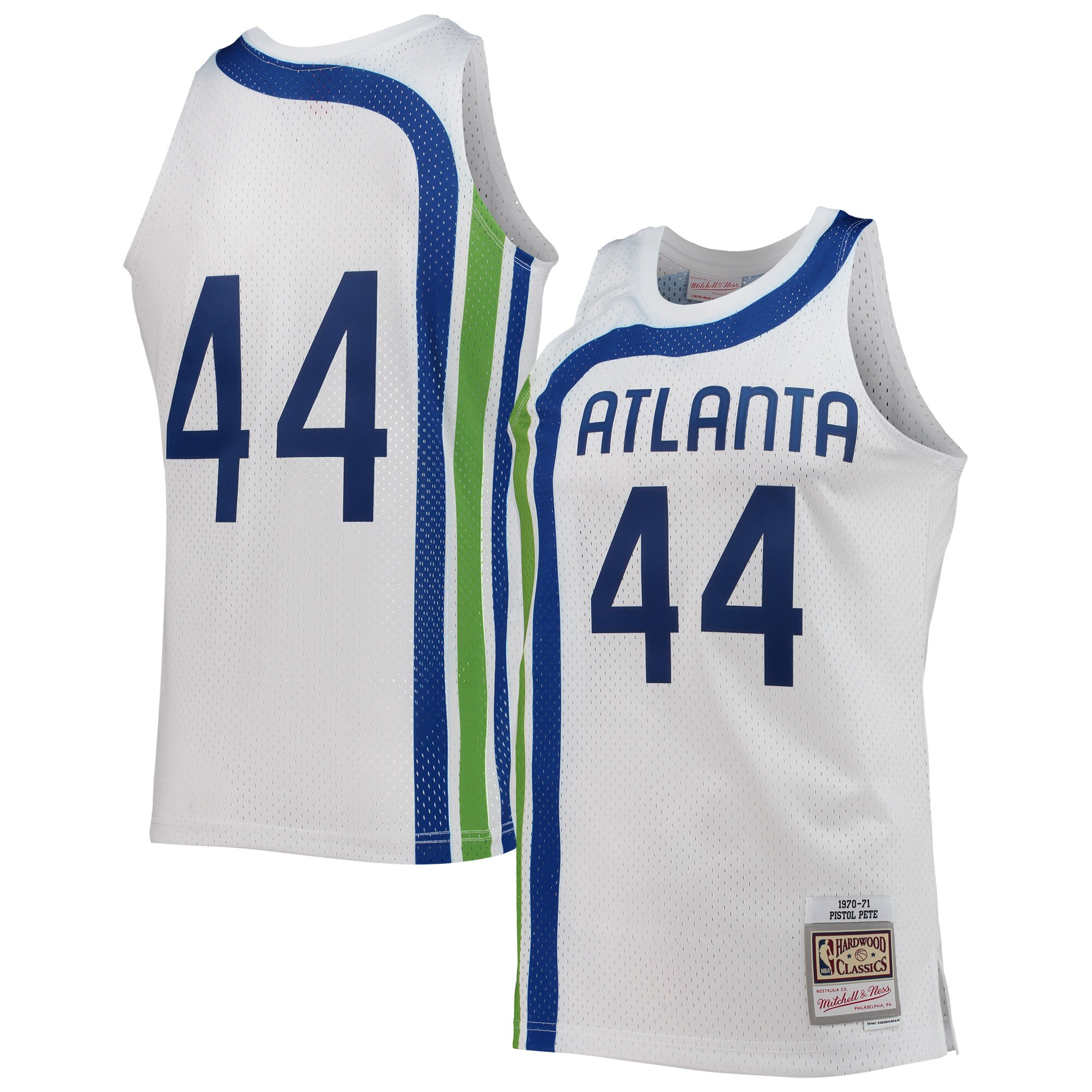 Pete Maravich Atlanta Hawks Mitchell & Ness 1970/71 Hardwood Classics Swingman Basketball Jersey - White