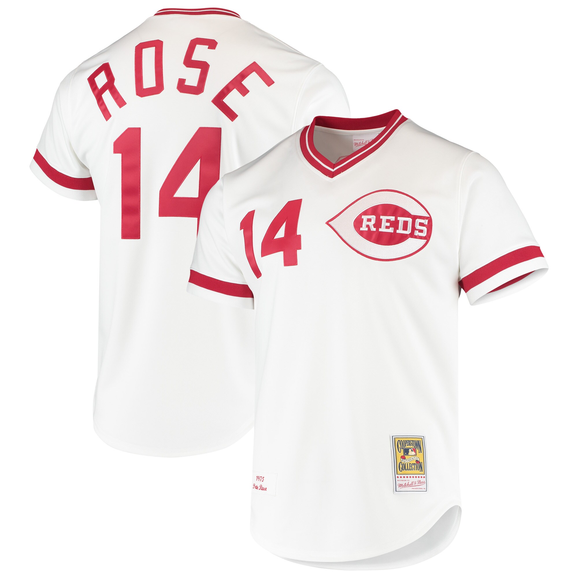 Pete Rose Cincinnati Reds Mitchell & Ness Cooperstown Collection Authentic Baseball Jersey - White
