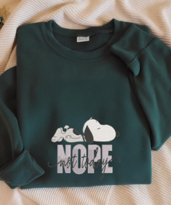 Alternative view of Lazy Dog Embroidery Shirt: Nope Not Today, Funny Snoopy Style