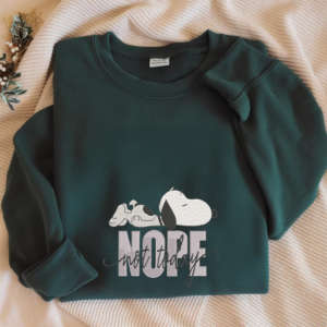 Alternative view of Lazy Dog Embroidery Shirt: Nope Not Today, Funny Snoopy Style