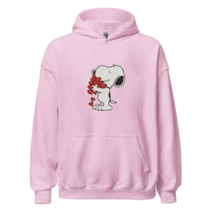 Cute Snoopy Embroidery Sweatshirt, Snoopy And Woodstock Hoodie, Funny Cartoon Tee, Valentine Puppy Shirt