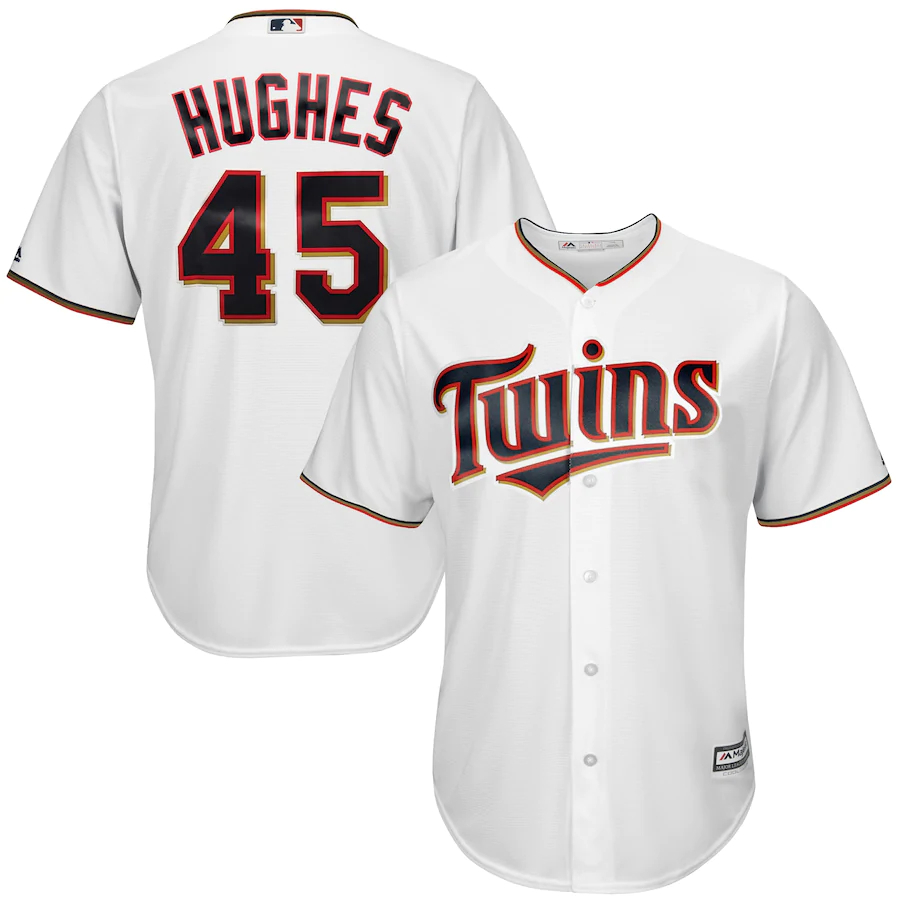 Phil Hughes Minnesota Twins Majestic Official Cool Base Player Baseball Jersey – White