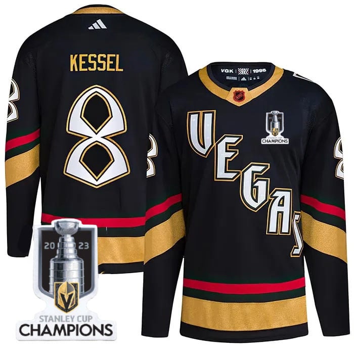 Phil Kessel 8 Vegas Golden Knights 2023 Stanley Cup Champions Patch Special Edition 2.0 Breakaway Hockey Jersey - Black - JS977 