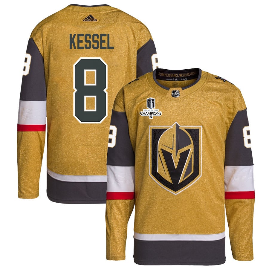 Phil Kessel 8 Vegas Golden Knights Stanley Cup 2023 Champions Patch Home Breakaway Men Hockey Jersey - Gold - JS905 