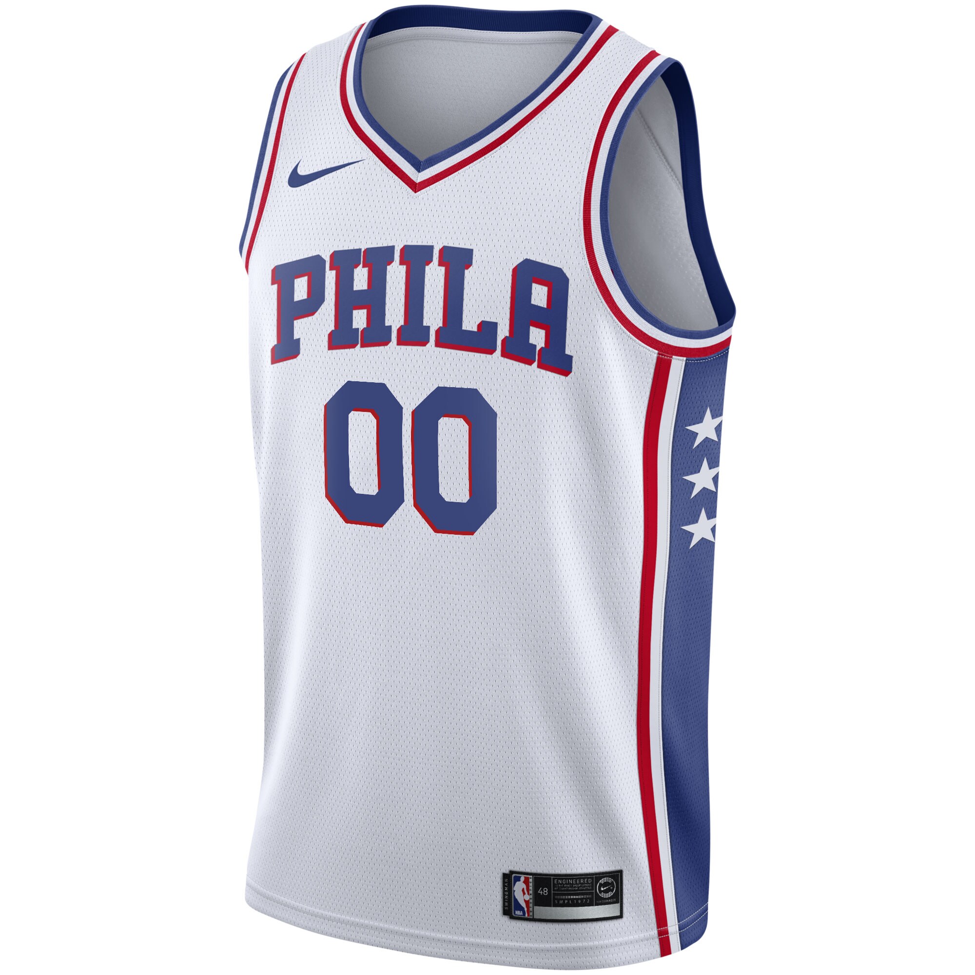 Alternative view of Philadelphia 76ers 2020/21 Swingman Custom Basketball Jersey - Association Edition - White