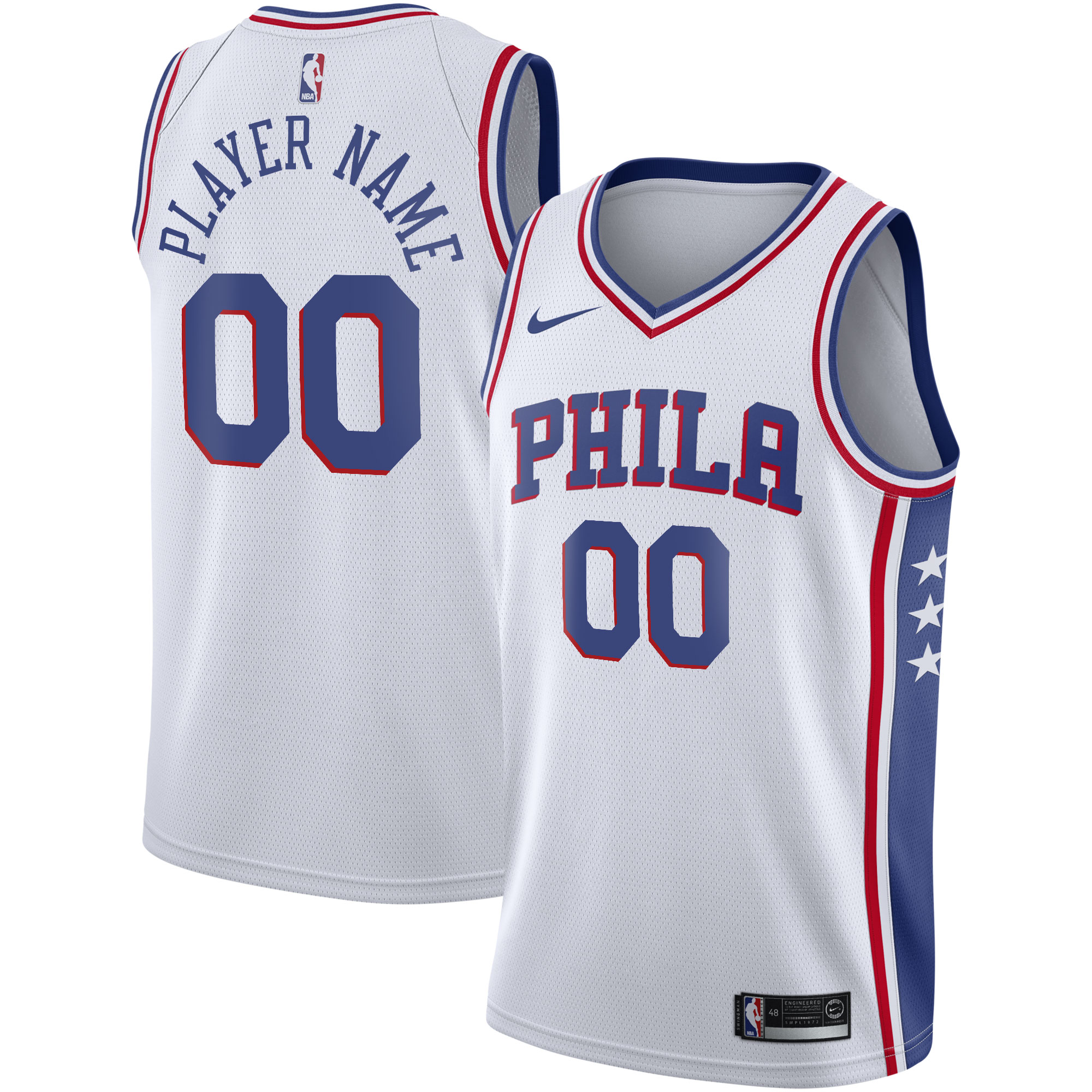 Philadelphia 76ers 2020/21 Swingman Custom Basketball Jersey - Association Edition - White